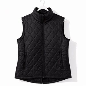 Sleek Black Women's Quilted Vest